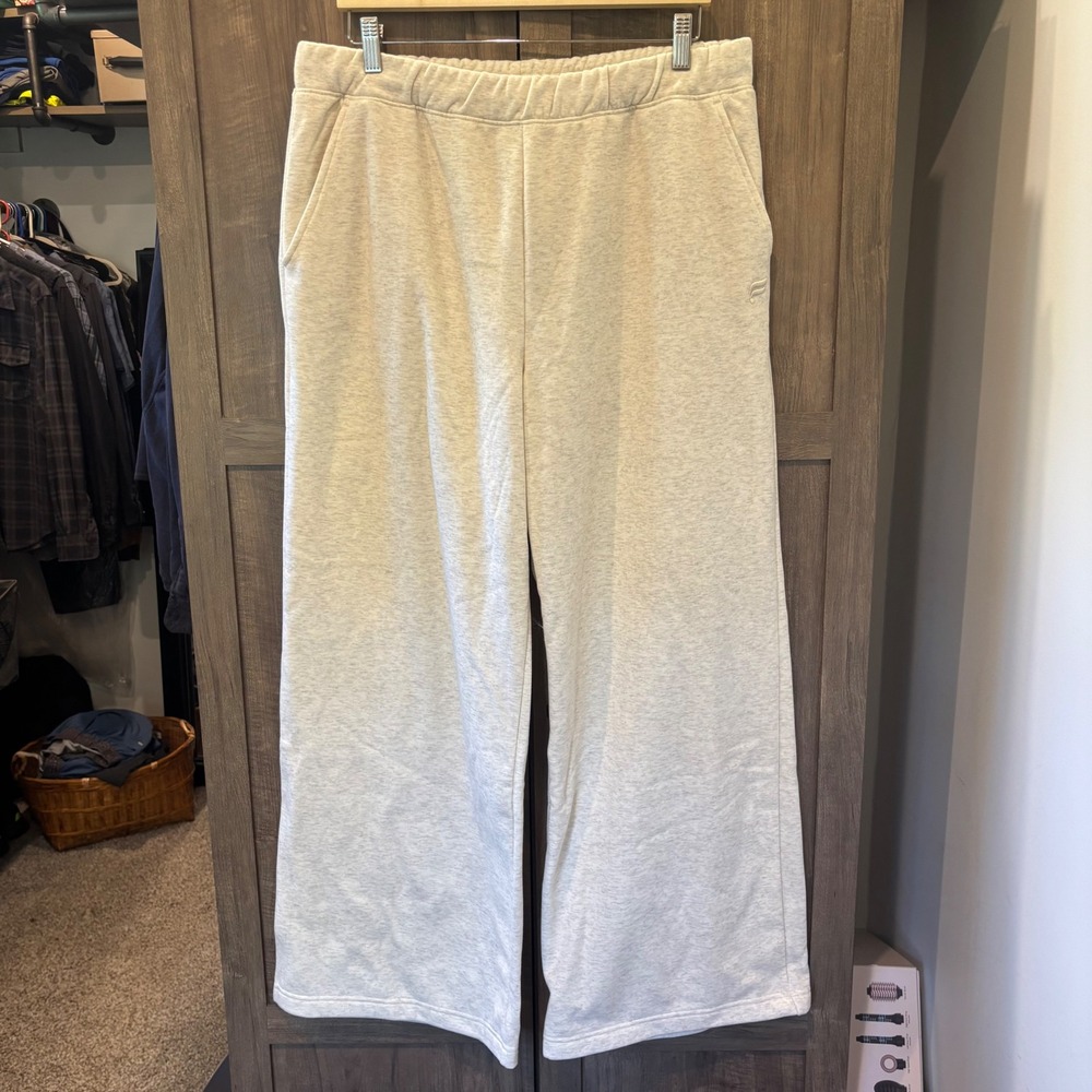 NWT Fabletics Oatmeal Heather Wide Leg Sweatpants XL
